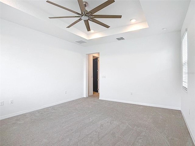 7067 SW 60th Ln, Ocala, FL 34474 - carpeted spare room with a raised ceiling, ceiling fan, and recessed lighting