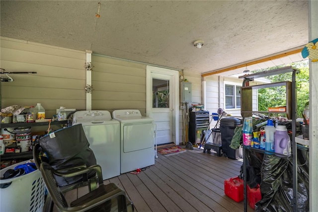 1330 NE 55th St, Ocala, FL 34479 - deck with washer and dryer and electric panel