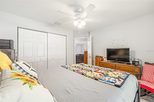 6 Sequoia Loop, Ocklawaha, FL 32179 - bedroom featuring a closet and ceiling fan