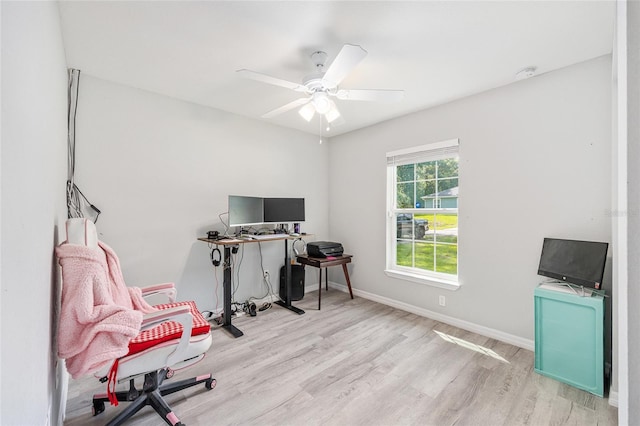 6 Sequoia Loop, Ocklawaha, FL 32179 - office space featuring ceiling fan and wood finished floors