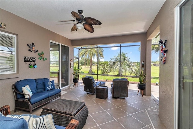 1443 SW 161st St, Ocala, FL 34473 - sunroom / solarium featuring an outdoor living space and a ceiling fan