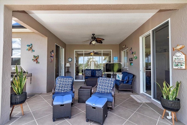1443 SW 161st St, Ocala, FL 34473 - view of patio with an outdoor living space and a ceiling fan