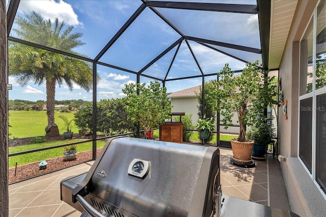 1443 SW 161st St, Ocala, FL 34473 - view of patio / terrace with grilling area and glass enclosure