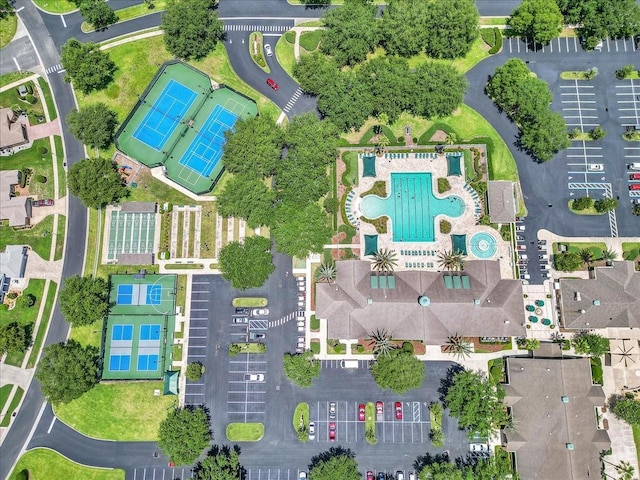 1443 SW 161st St, Ocala, FL 34473 - aerial view of property and surrounding area featuring a pool area