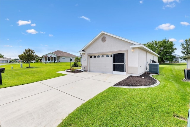 12178 SE 174th Pl, Summerfield, FL 34491 - view of side of property featuring stucco siding, a lawn, and concrete driveway