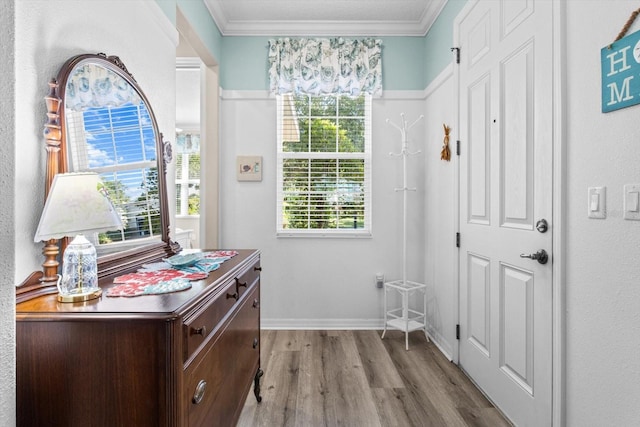 9926 SW 95th Loop, Ocala, FL 34481 - entryway featuring ornamental molding and wood finished floors