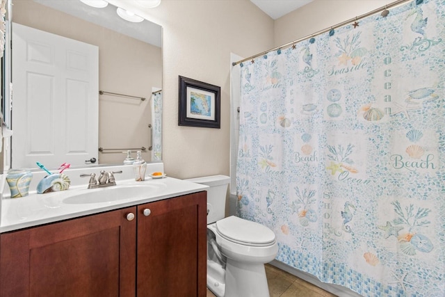 9926 SW 95th Loop, Ocala, FL 34481 - bathroom with vanity, tile patterned flooring, and a shower with curtain