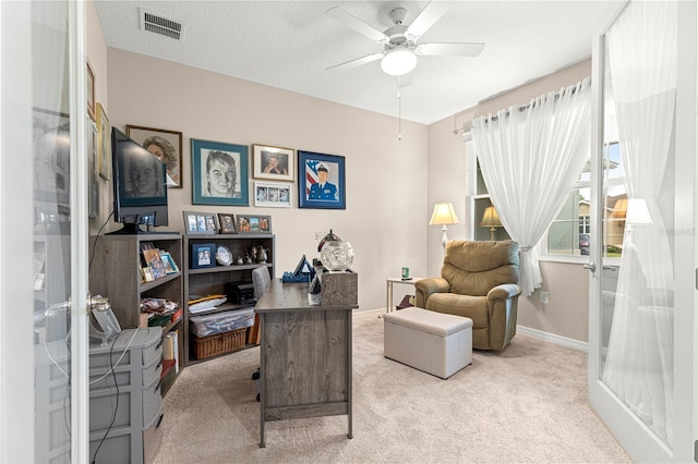 10597 SW 90th Street Rd, Ocala, FL 34481 - office with carpet floors and a ceiling fan
