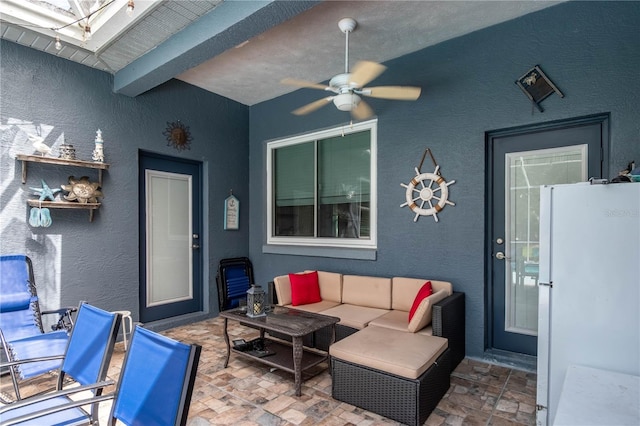 3549 SE 41st Pl, Ocala, FL 34480 - view of patio / terrace with an outdoor hangout area and ceiling fan