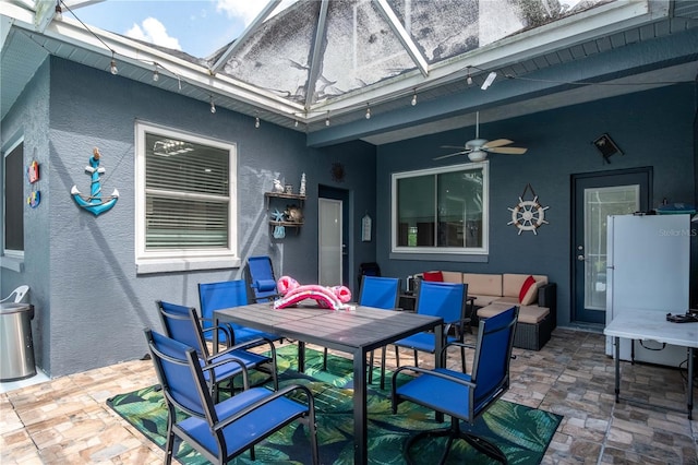 3549 SE 41st Pl, Ocala, FL 34480 - view of patio with a ceiling fan, outdoor lounge area, and outdoor dining area