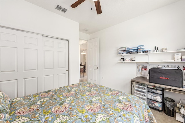 9222 SW 97th Cir, Ocala, FL 34481 - bedroom with a closet and ceiling fan