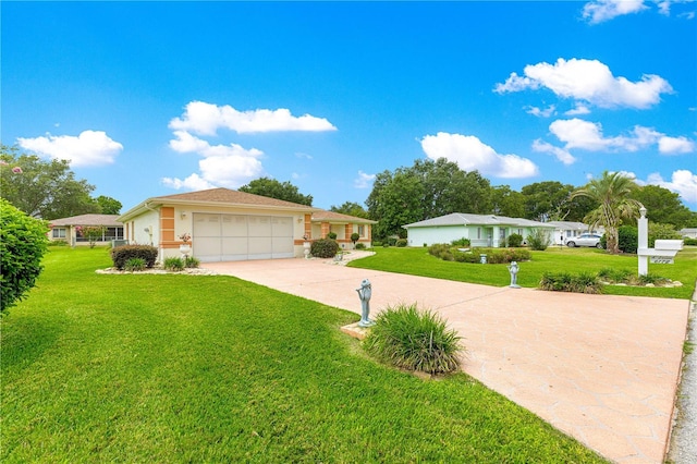 6172 SW 101st Pl, Ocala, FL 34476 - ranch-style home with driveway, a front lawn, stucco siding, and an attached garage