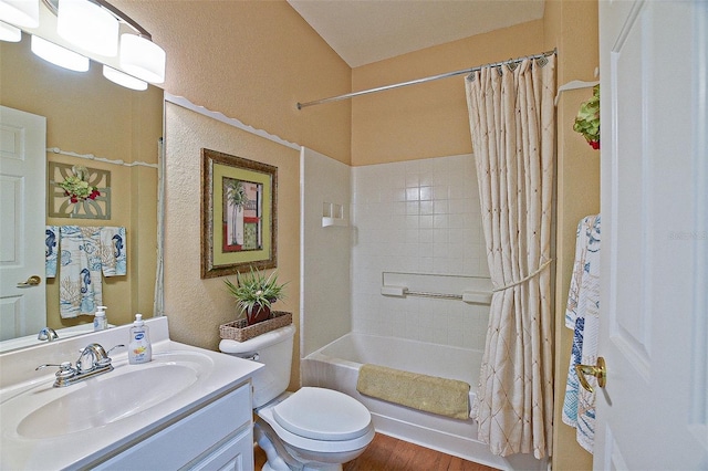 13170 SE 92nd Court Rd, Summerfield, FL 34491 - full bathroom featuring vanity, shower / tub combo with curtain, and a textured wall