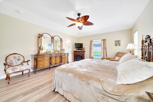 5459 SW 86th St, Ocala, FL 34476 - bedroom with light wood-type flooring and ceiling fan