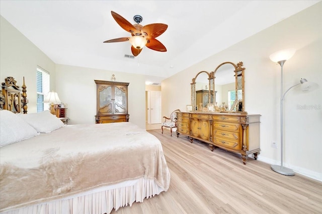 5459 SW 86th St, Ocala, FL 34476 - bedroom featuring light wood-style flooring and a ceiling fan