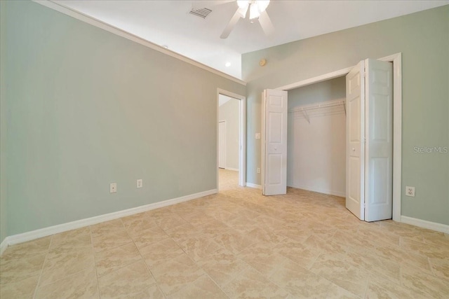 6631 SE 11th Loop, Ocala, FL 34472 - unfurnished bedroom featuring a closet, lofted ceiling, and ceiling fan