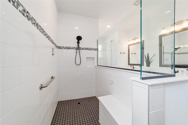 9746 SW 108th Terrace Rd, Ocala, FL 34481 - full bathroom featuring a tile shower and vanity