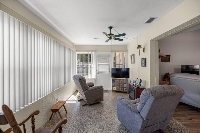 7443 SW 102nd Pl, Ocala, FL 34476 - living area featuring ceiling fan