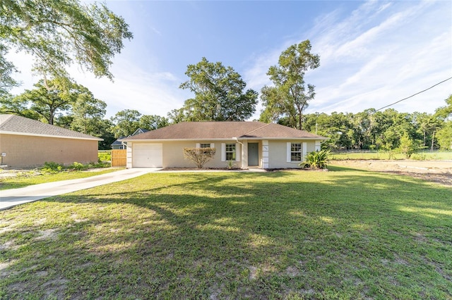 5596 NW 57th St, Ocala, FL 34482 - ranch-style house featuring driveway, stucco siding, and a garage