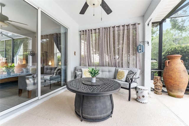 19115 SW 98th Loop, Dunnellon, FL 34432 - sunroom featuring ceiling fan and healthy amount of natural light