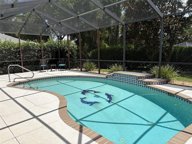 19480 SW 100th Loop, Dunnellon, FL 34432 - swimming pool with a patio and glass enclosure