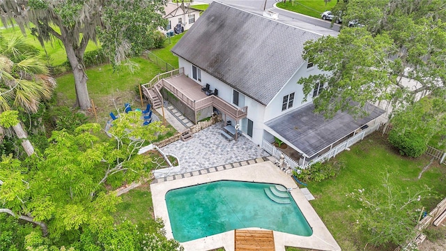 510 SE 19th St, Ocala, FL 34471 - aerial view of property and surrounding area with a pool