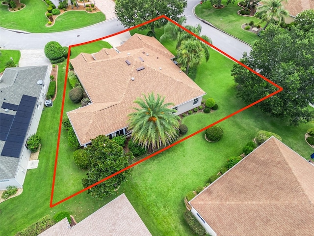 2721 Day Lily Run, The Villages, FL 32162 - aerial view of property and surrounding area featuring property parcel outlined