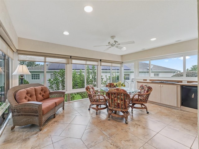 2721 Day Lily Run, The Villages, FL 32162 - sunroom / solarium featuring recessed lighting and tile patterned flooring
