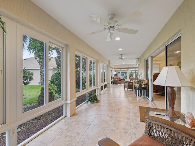 2721 Day Lily Run, The Villages, FL 32162 - sunroom featuring tile patterned flooring and recessed lighting