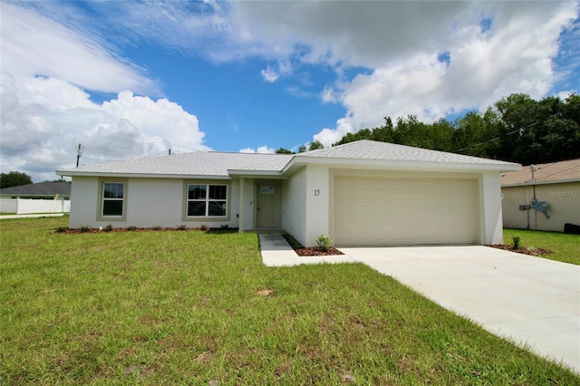 9 Hemlock Terrace Ln, Ocala, FL 34472 - single story home featuring concrete driveway, a garage, a front lawn, and stucco siding