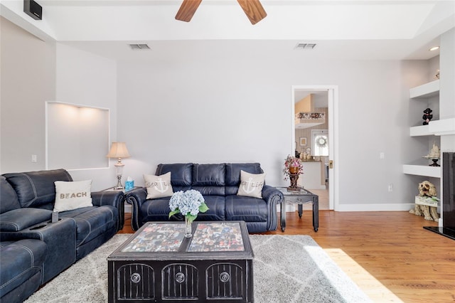 3629 SE 54th Ave, Ocala, FL 34480 - living room with wood finished floors and ceiling fan