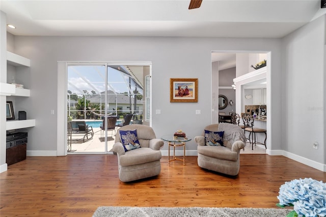 3629 SE 54th Ave, Ocala, FL 34480 - living area with wood finished floors, ceiling fan, and recessed lighting