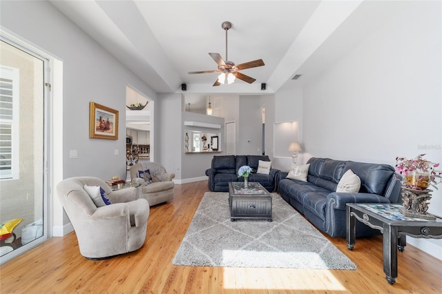 3629 SE 54th Ave, Ocala, FL 34480 - living room with a ceiling fan and light wood-style floors