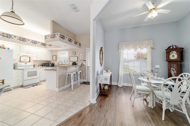 3629 SE 54th Ave, Ocala, FL 34480 - dining area featuring light wood-style floors and ceiling fan