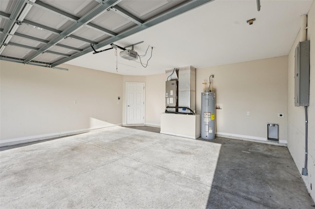 146 Juniper Loop Cir, Ocala, FL 34480 - garage with electric water heater, a garage door opener, electric panel, and heating unit