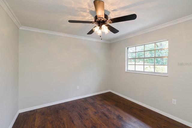 5002 SE 7th Pl, Ocala, FL 34471 - empty room with dark wood finished floors, ornamental molding, and a ceiling fan