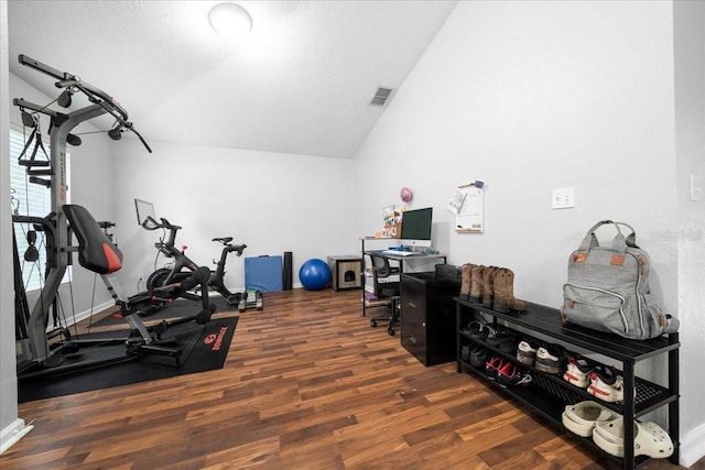3946 SW 133rd Loop, Ocala, FL 34473 - workout area featuring wood finished floors and lofted ceiling