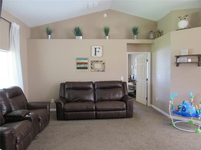 2640 SW 154th Place Rd, Ocala, FL 34473 - living area with carpet flooring and lofted ceiling