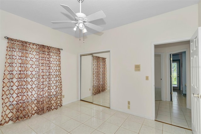 5210 Camberlea Ave, Zephyrhills, FL 33541 - unfurnished room featuring a ceiling fan and light tile patterned flooring