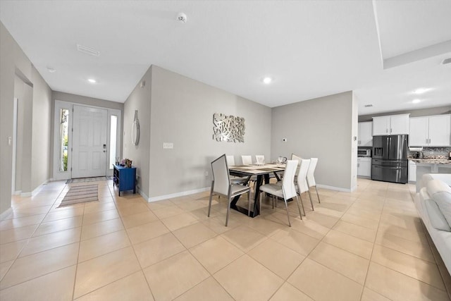 5833 SW 85th Pl, Ocala, FL 34476 - dining area featuring light tile patterned floors and recessed lighting