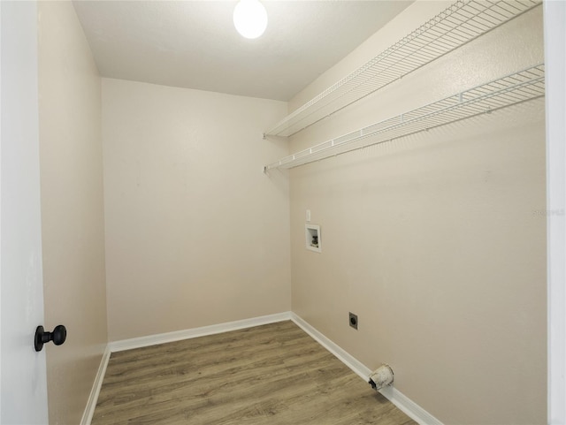 17 Pecan Run Hbr, Ocala, FL 34472 - laundry area featuring washer hookup, wood finished floors, and hookup for an electric dryer