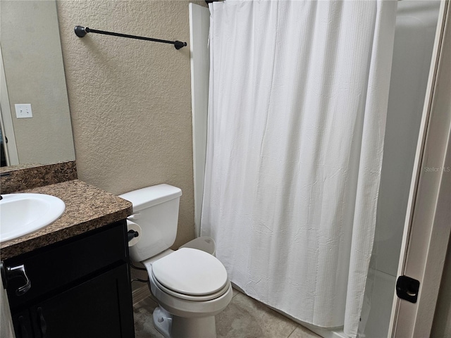 2494 SW 170th Loop, Ocala, FL 34473 - full bathroom with a textured wall, vanity, and a shower with curtain