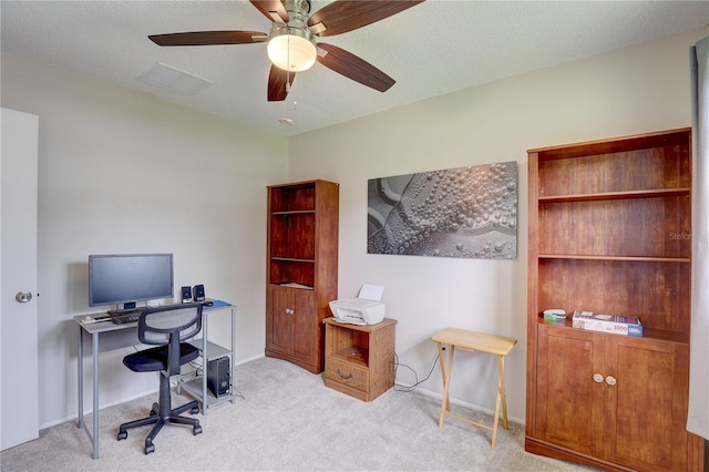 13006 Pebble Beach Cir, Hudson, FL 34667 - office space featuring carpet floors and a ceiling fan