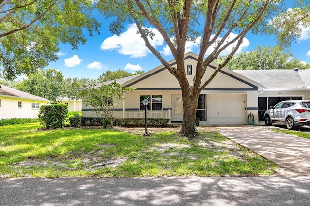 9664 SW 94th Ter Unit A, Ocala, FL 34481 - single story home with an attached garage, driveway, a front lawn, and stucco siding
