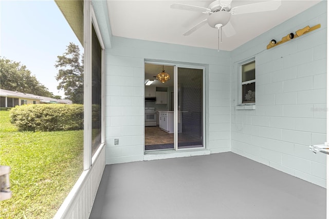 9664 SW 94th Ter Unit A, Ocala, FL 34481 - unfurnished sunroom with a ceiling fan