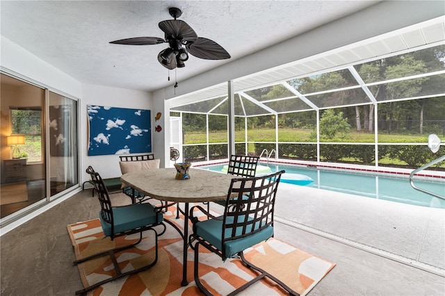 1882 E Monopoly Loop, Inverness, FL 34453 - swimming pool featuring a patio area, a lanai, and a ceiling fan