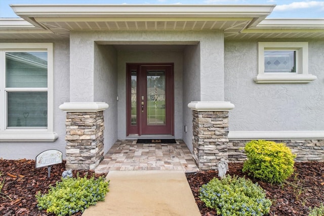 837 E Epsom Ct, Hernando, FL 34442 - entrance to property with stone siding and stucco siding
