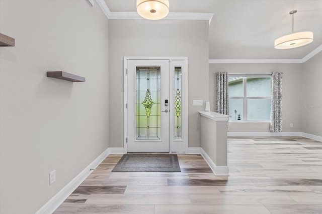 837 E Epsom Ct, Hernando, FL 34442 - foyer entrance featuring wood finished floors and crown molding