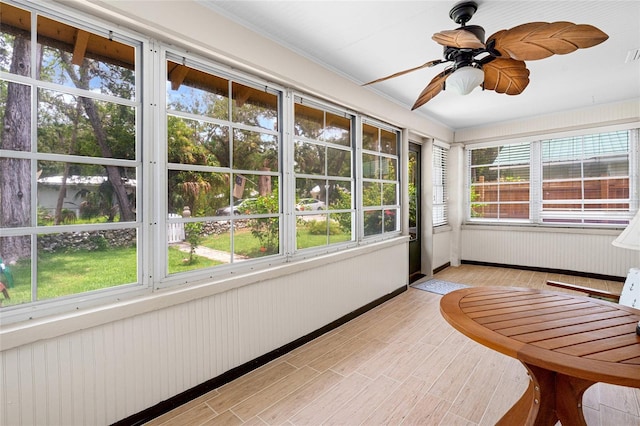 11 62nd St, Yankeetown, FL 34498 - unfurnished sunroom with ceiling fan