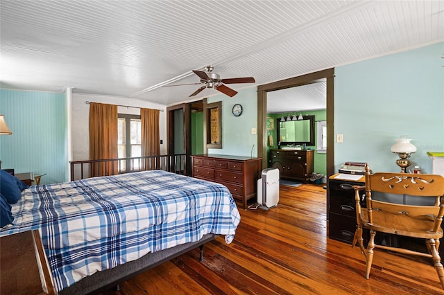 11 62nd St, Yankeetown, FL 34498 - bedroom with wood-type flooring and ceiling fan